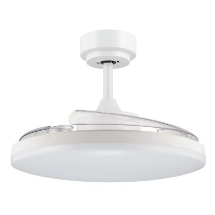 FANAWAY 21612949 - LED loftventilator dæmpbar STROLL LED/30W/230V 2700/3500/5000K diameter 106 cm hvid/transparent + fjernbetjening