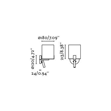 FARO 20053 - LED væglampe NILA 1xE27/15W/230V + LED/3W cremefarvet/sort