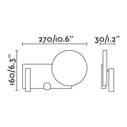 FARO 20065 - Lille LED væglampe dæmpbar KLEE LED/10W/230V + LED/3W højre