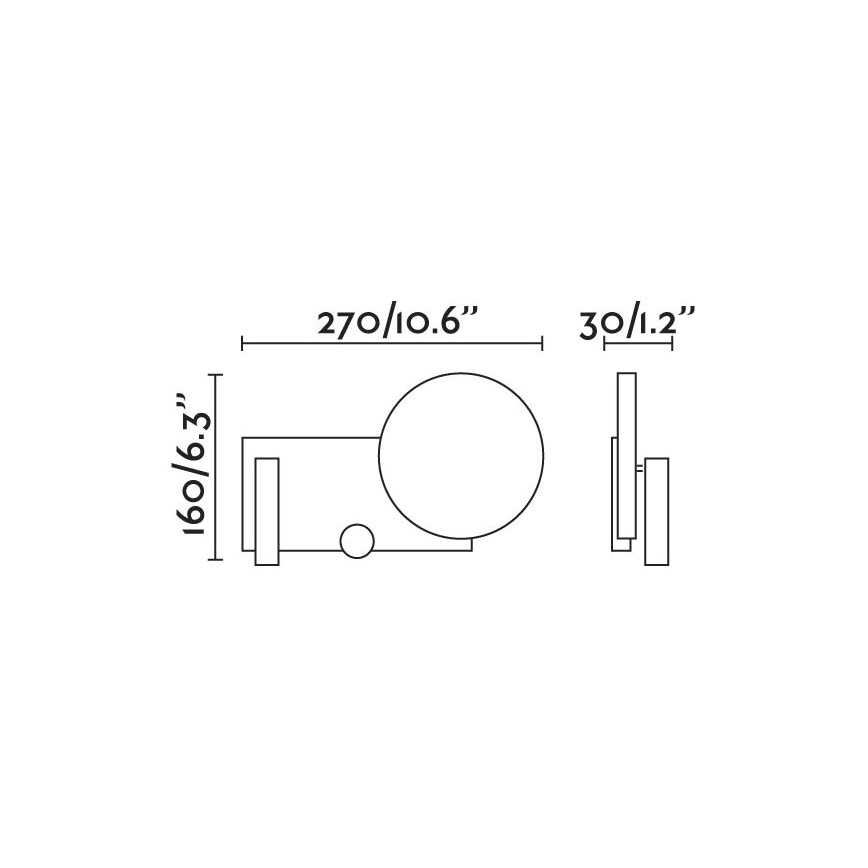 FARO 20065 - Lille LED væglampe dæmpbar KLEE LED/10W/230V + LED/3W højre