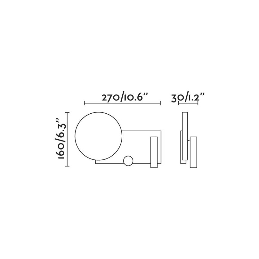 FARO 20066 - LED Lille væglampe dæmpbar KLEE LED/10W/230V + LED/3W venstre
