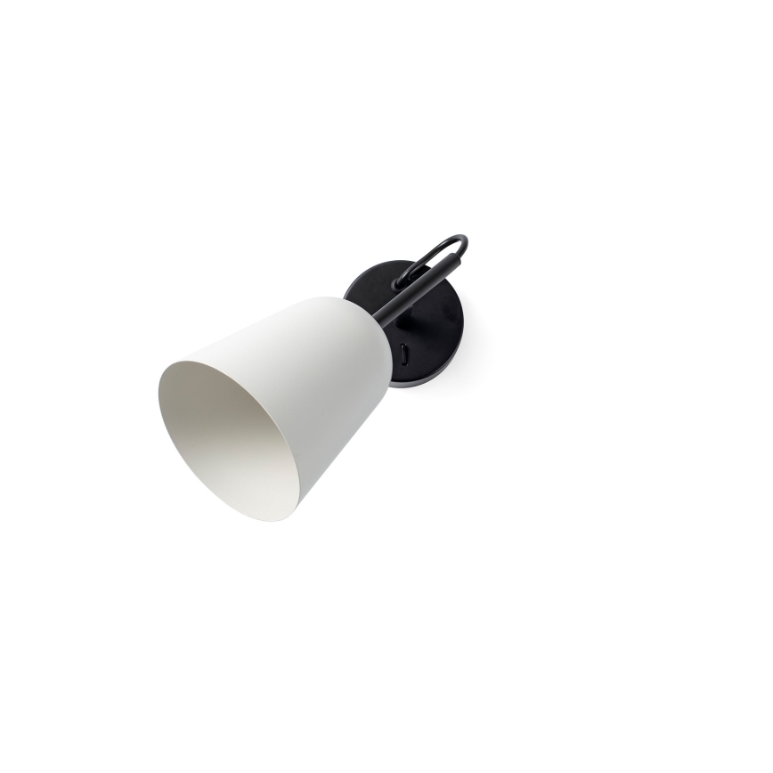 FARO 28258 - Væglampe STUDIO 1xE14/8W/230V hvid/sort