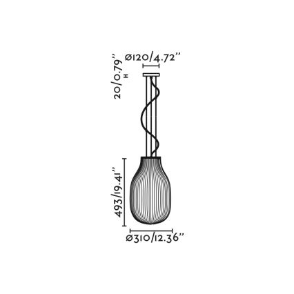 FARO 28300 - Pendel ISABELLE 1xE27/15W/230V diameter 31 cm hvid