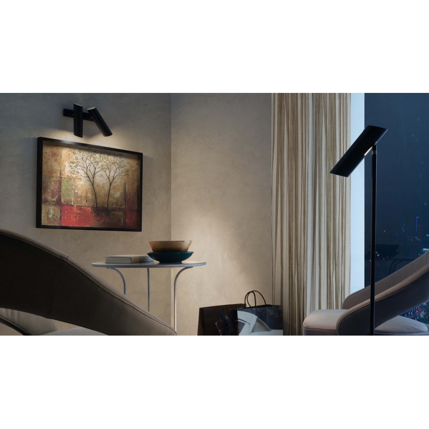 FARO 29876 - Vægspot LINK 2xGU10/11W/230V sort