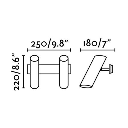 FARO 29876 - Vægspot LINK 2xGU10/11W/230V sort