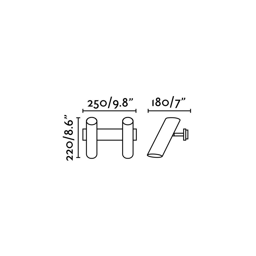 FARO 29876 - Vægspot LINK 2xGU10/11W/230V sort