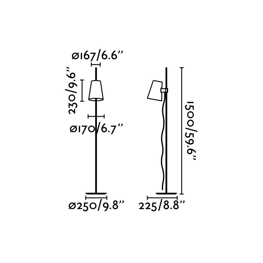 FARO 29998 - Gulvlampe LUPE 1xE27/20W/230V skinnende krom
