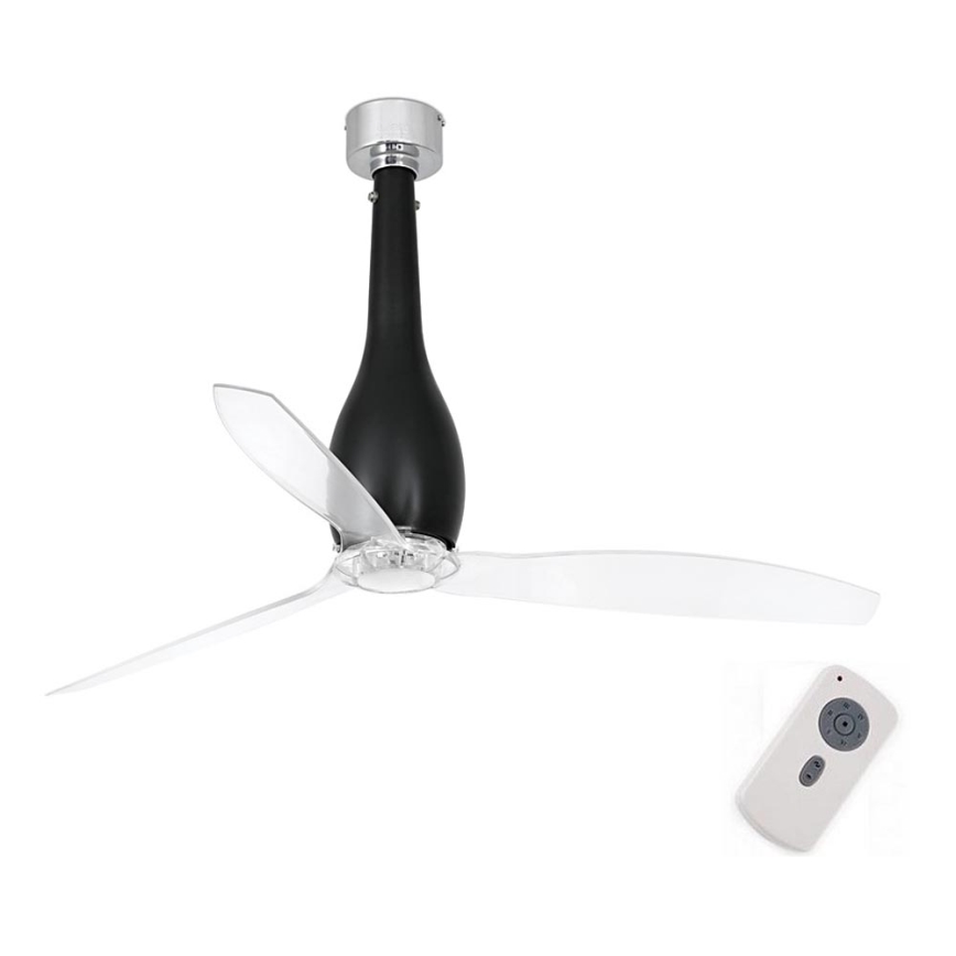 FARO 32003 - Loftventilator ETERFAN sort/klar Ø 128 cm + fjernbetjening
