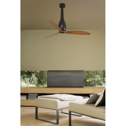 FARO 32004 - Loftventilator ETERFAN sort/brun Ø 128 cm + fjernbetjening