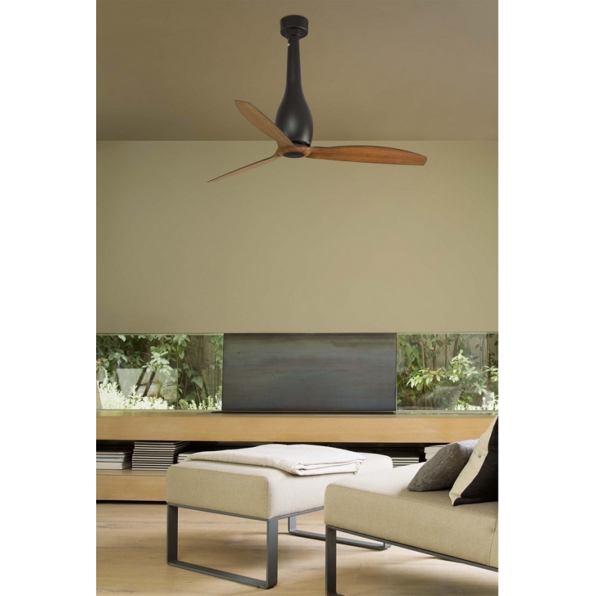 FARO 32004 - Loftventilator ETERFAN sort/brun Ø 128 cm + fjernbetjening
