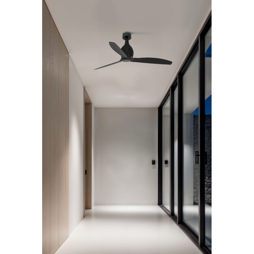 FARO 32030 - Loftventilator MINI ETERFAN sort diameter 128 cm + fjernbetjening