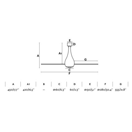 FARO 32030 - Loftventilator MINI ETERFAN sort Ø 128 cm + fjernbetjening