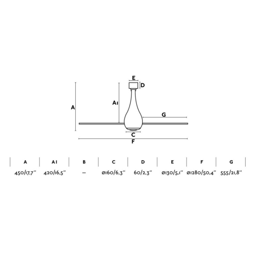 FARO 32030 - Loftventilator MINI ETERFAN sort Ø 128 cm + fjernbetjening