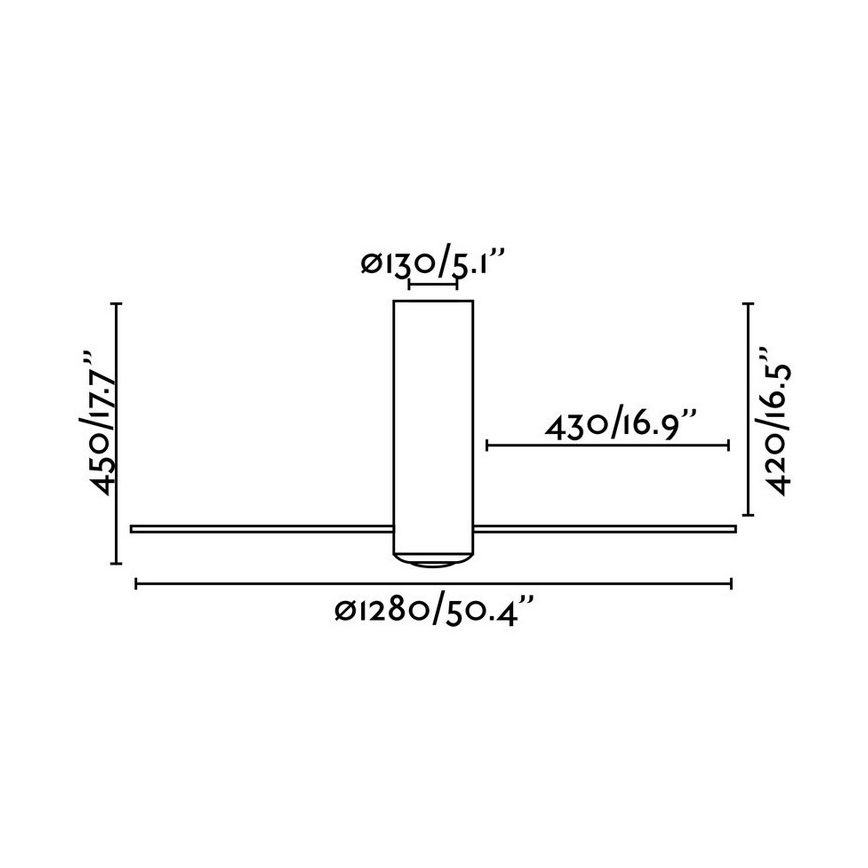FARO 32034 - Loftventilator TUBE FAN hvid/klar Ø 128 cm