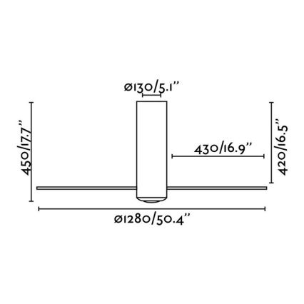 FARO 32034 - Loftventilator TUBE FAN hvid/transparent