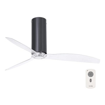 FARO 32035 - Loftventilator TUBE FAN sort/klart pr. 128 cm + fjernbetjening