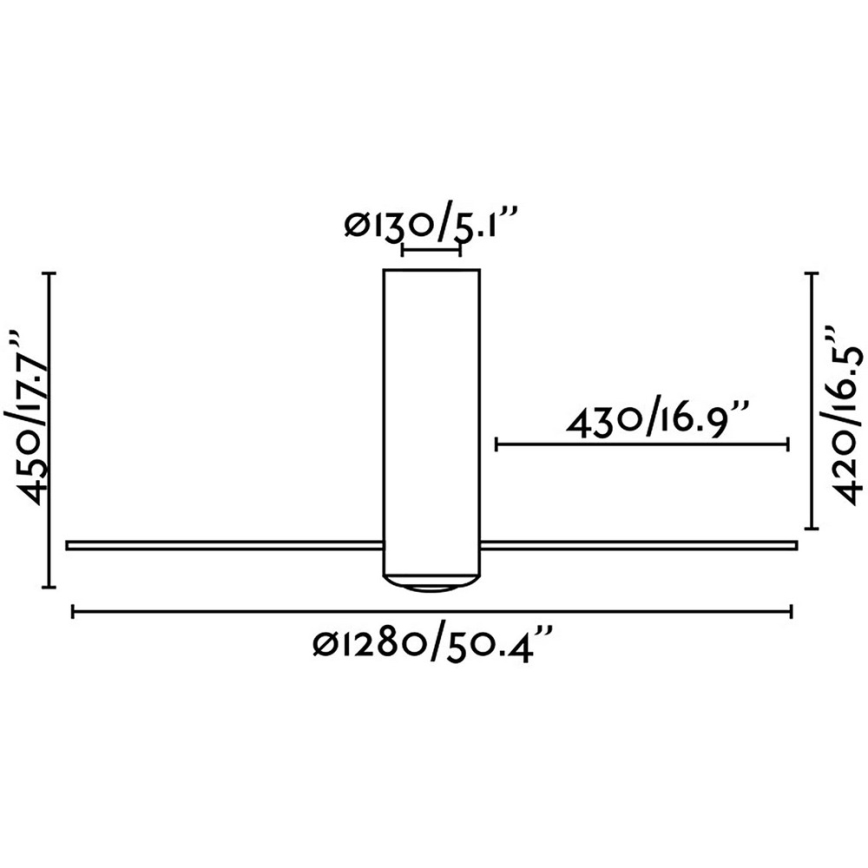 FARO 32035 - Loftventilator TUBE FAN sort/transparent + fjernbetjening