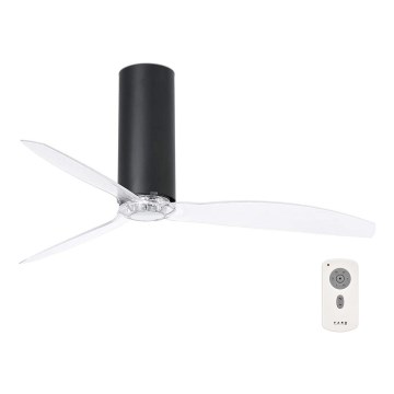 FARO 32036 - Loftventilator TUBE FAN sort/klar Ø 128 cm + fjernbetjening