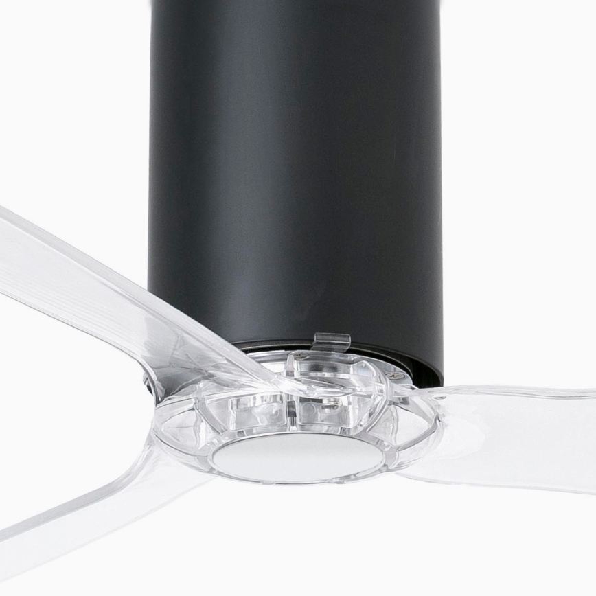 FARO 32041WP - Loftventilator MINI TUBE FAN M sort/transparent diameter 128 cm SMART + fjernbetjening