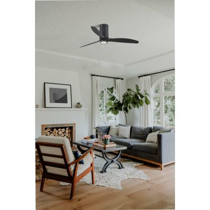 FARO 32043WP-10 - LED loftventilator MINI TUBE FAN LED/16W/230V sort diam. 128 cm Wi-Fi sort + fjernbetjening