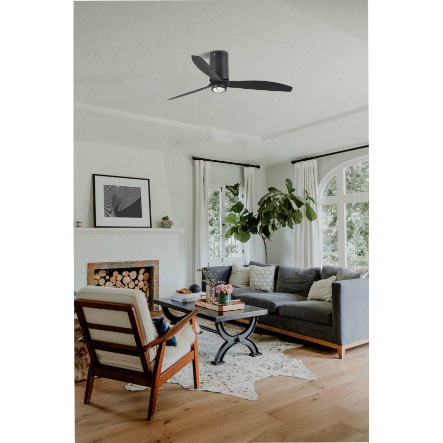 FARO 32043WP-10 - LED loftventilator MINI TUBE FAN LED/16W/230V sort diam. 128 cm Wi-Fi sort + fjernbetjening