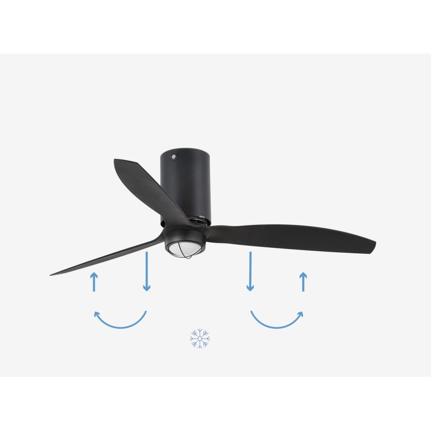 FARO 32043WP-10 - LED loftventilator MINI TUBE FAN LED/16W/230V sort diam. 128 cm Wi-Fi sort + fjernbetjening
