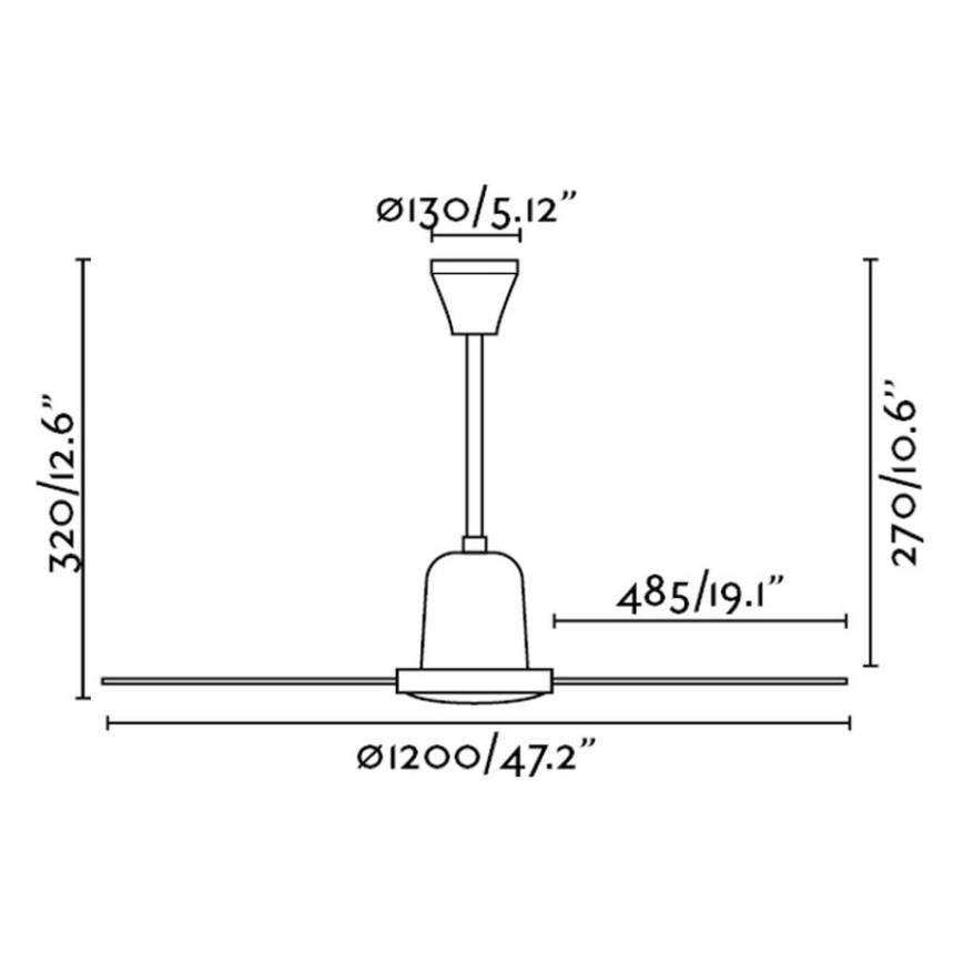 FARO 33005 - Loftventilator ECO INDUS diam. 120 cm hvid