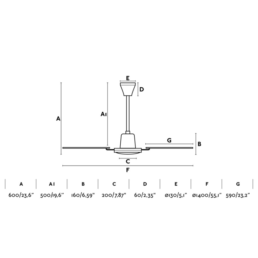 FARO 33111 - Loftventilator MALVINAS Ø 140 cm