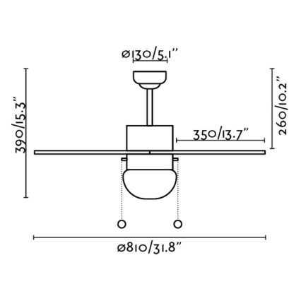 FARO 33179 - Loftventilator PALAO 1xE14/40W/230V