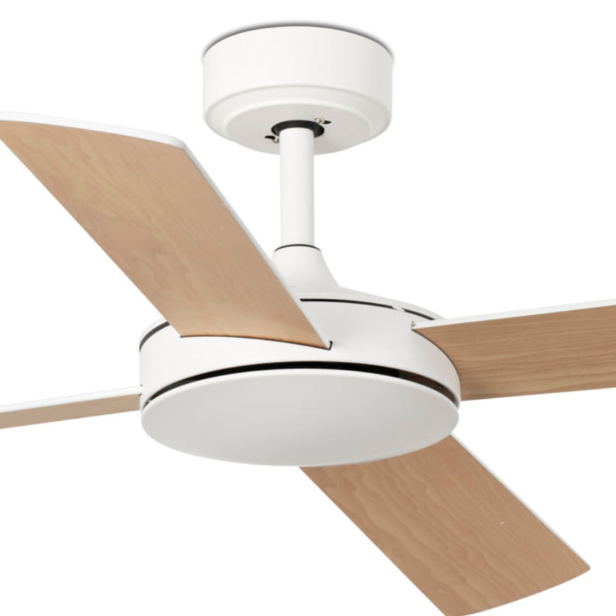 FARO 33350DC - Loftventilator MALLORCA L diam. 132 cm hvid/brun + fjernbetjening