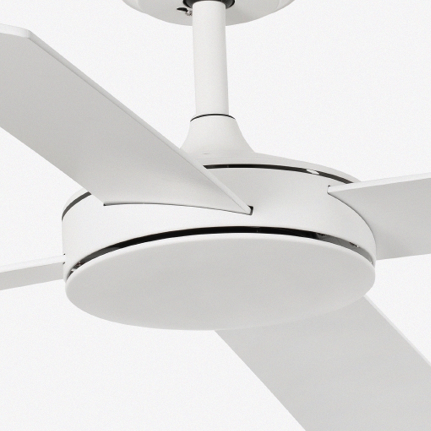 FARO 33350DC - Loftventilator MALLORCA L diam. 132 cm hvid/brun + fjernbetjening