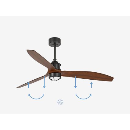 FARO 33395-10 - LED loftventilator JUST FAN LED/16W/230V diam. 128 cm sort/brun + fjernbetjening