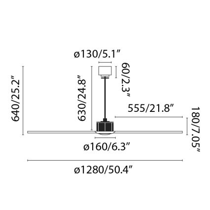 FARO 33395-10 - LED loftventilator JUST FAN LED/16W/230V diam. 128 cm sort/brun + fjernbetjening