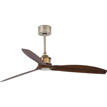 FARO 33398WT - Loftventilator JUST FAN M Ø 128 cm brun/messing Wi-Fi Tuya + fjernbetjening