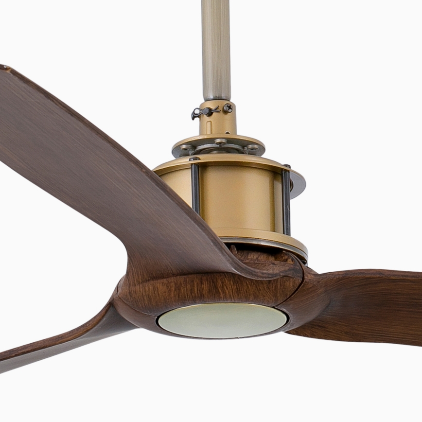 FARO 33398WT - Loftventilator JUST FAN M Ø 128 cm brun/messing Wi-Fi Tuya + fjernbetjening
