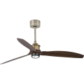 FARO 33398WT1N - LED-dæmpbar loftventilator JUST FAN M LED/16W/230V Ø 128 cm brun/messing Wi-Fi Tuya + fjernbetjening