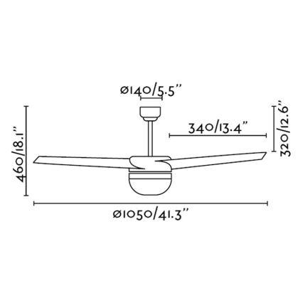 FARO 33415 - Loftventilator EASY 2xE27/15W/230V