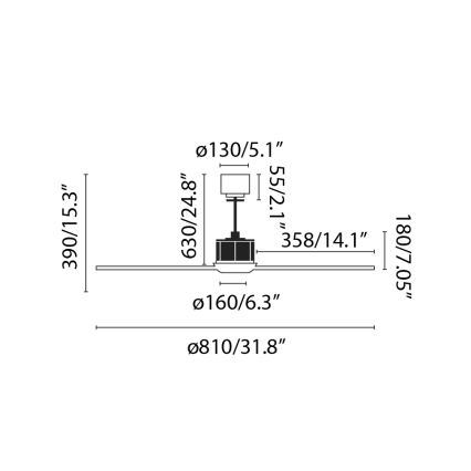 FARO 33425 - Loftventilator JUST FAN Ø 81 cm med fjernbetjening