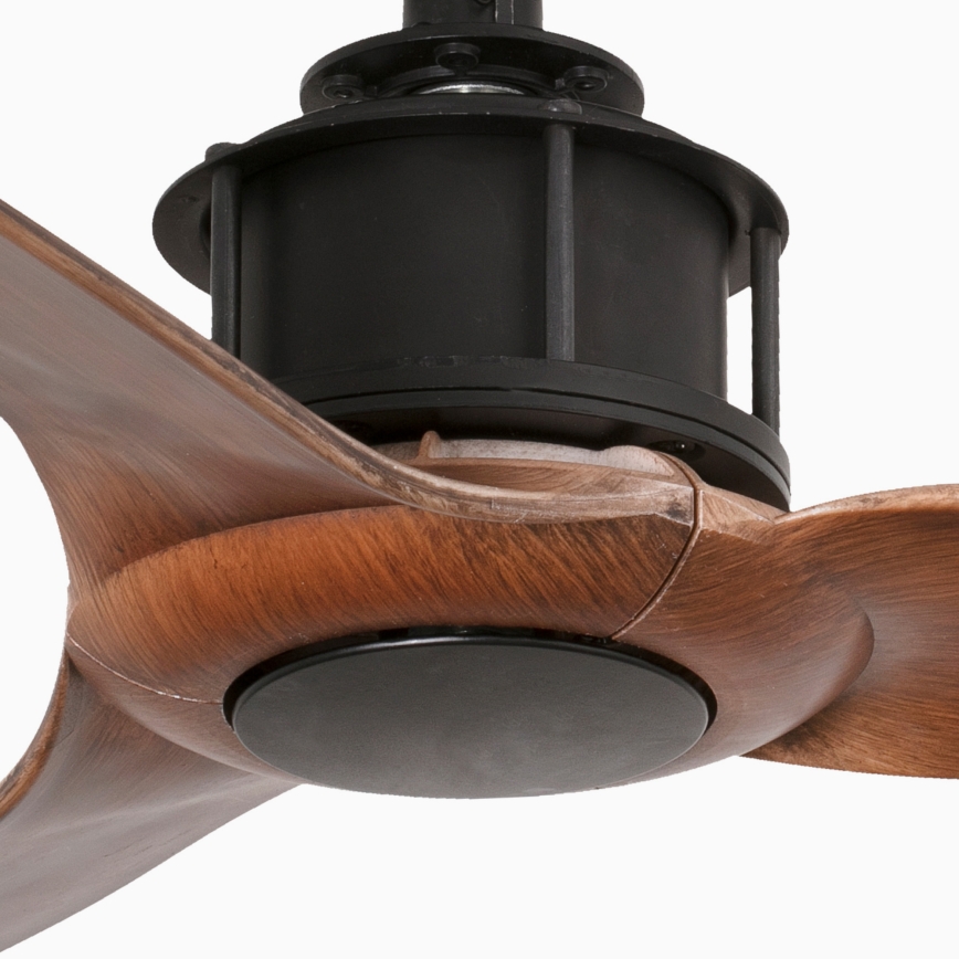FARO 33425WT - Loftventilator JUST FAN S Ø 81 cm brun/sort, Wi‑Fi Tuya + fjernbetjening