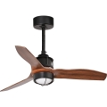 FARO 33425WT1N - LED-dæmpbar loftventilator JUST FAN S LED/16W/230V Ø 81 cm brun/sort Wi-Fi Tuya + fjernbetjening