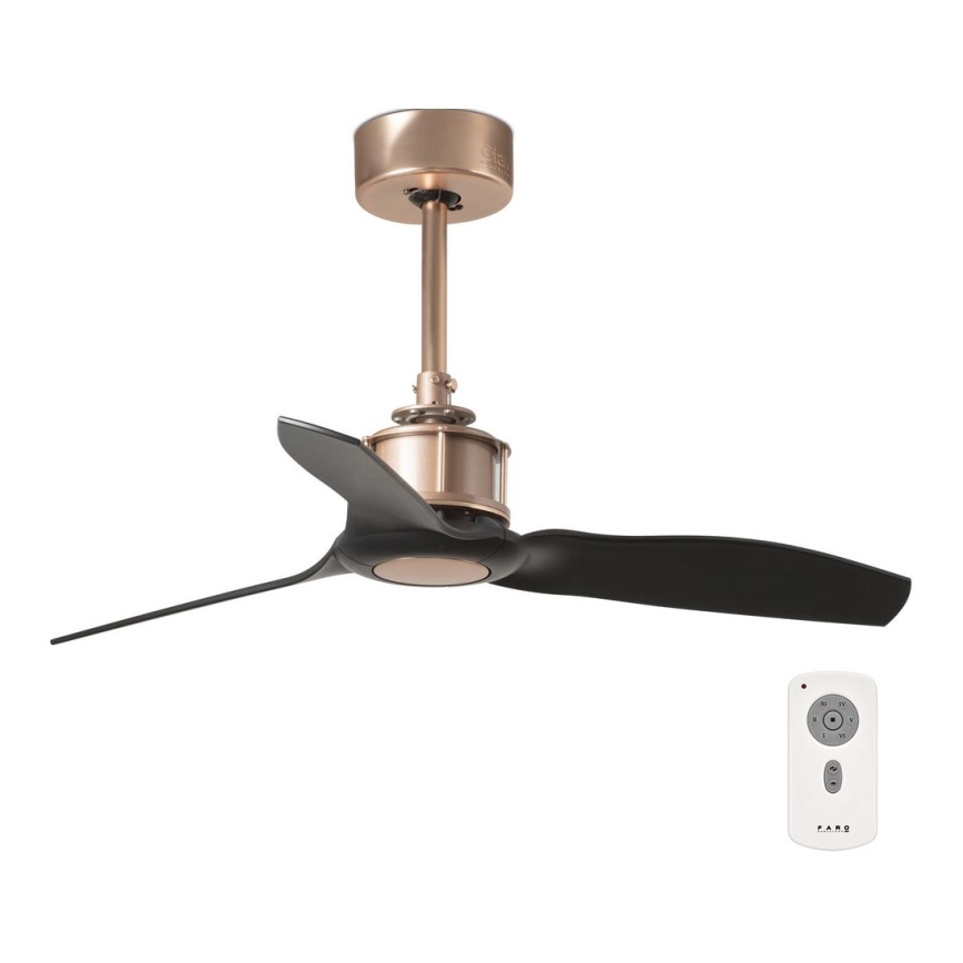 FARO 33427 - Loftsventilator JUST FAN antik sort/kobber