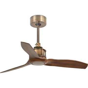 FARO 33428WT - Loftsventilator JUST FAN S Ø 81 cm brun/messing Wi-Fi Tuya + med fjernbetjening
