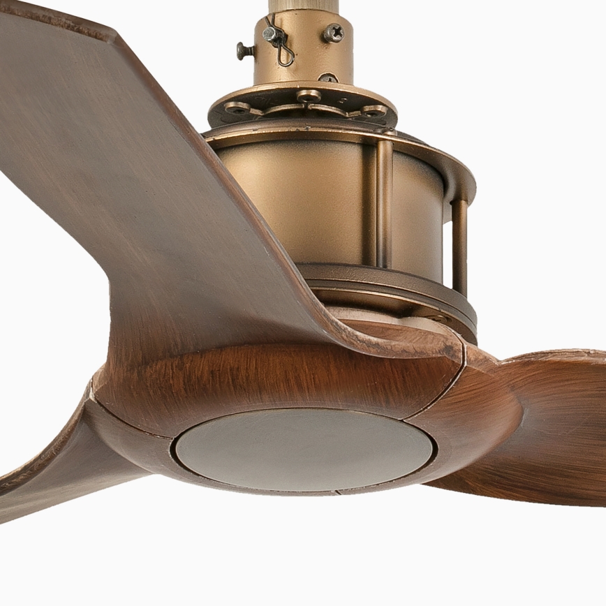 FARO 33428WT - Loftsventilator JUST FAN S Ø 81 cm brun/messing Wi-Fi Tuya + med fjernbetjening