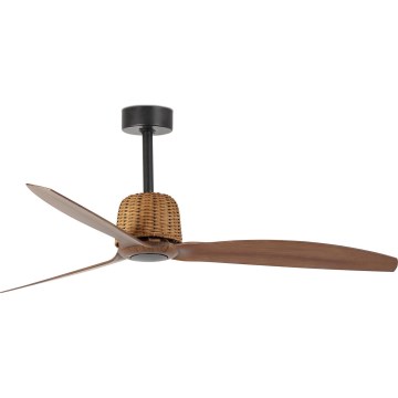 FARO 33435 - Loftventilator WEAVER M Ø 128 cm brun/sort + fjernbetjening
