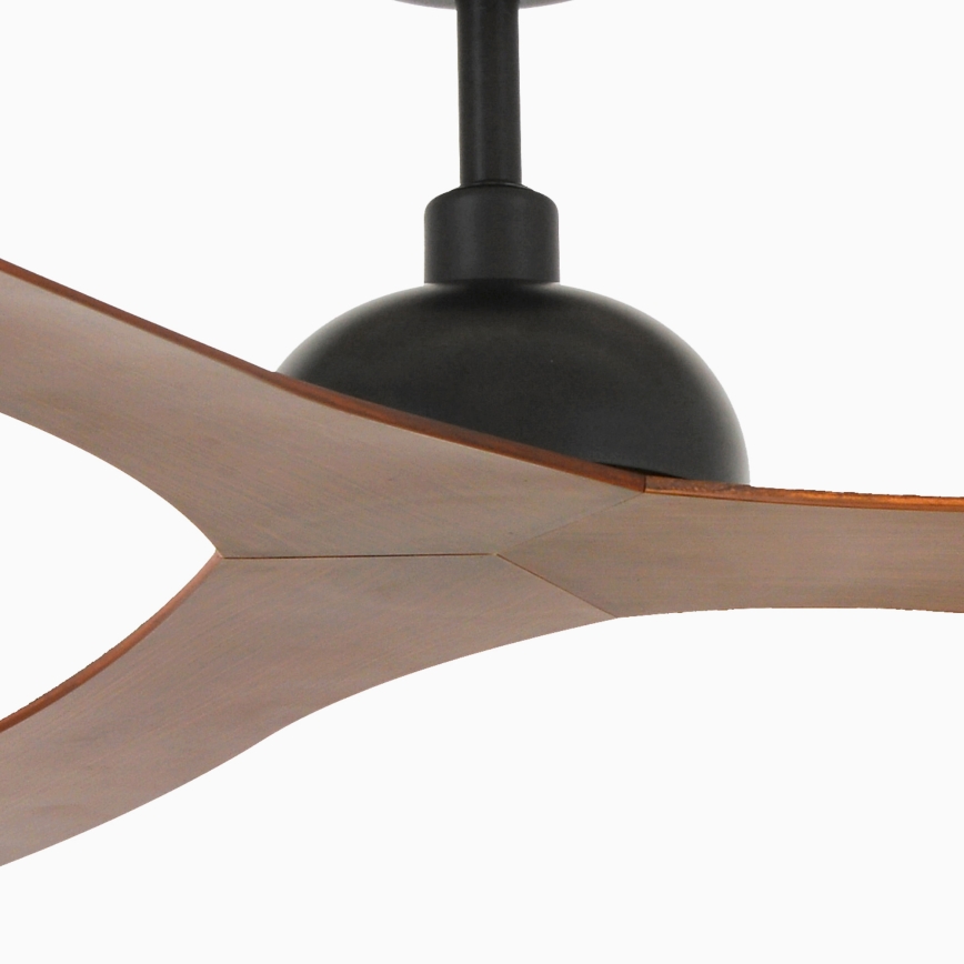FARO 33447WT - Loftventilator GOTLAND L brun/sort diameter 132 cm Wi-Fi Tuya + fjernbetjening