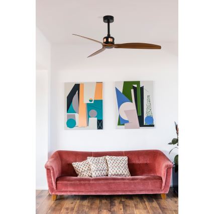 FARO 33451WT - Loftsventilator COPPER FAN M Ø 128 cm brun/sort Wi-Fi Tuya + fjernbetjening
