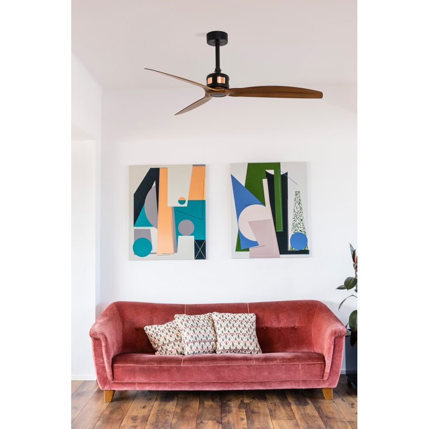 FARO 33451WT - Loftsventilator COPPER FAN M Ø 128 cm brun/sort Wi-Fi Tuya + fjernbetjening
