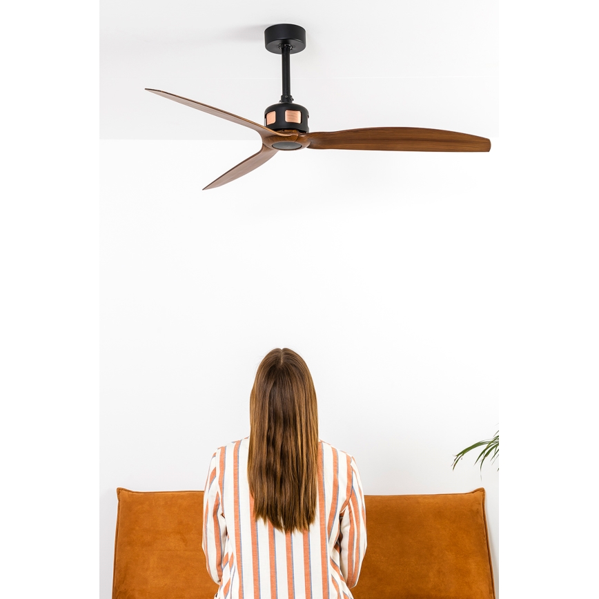 FARO 33451WT - Loftsventilator COPPER FAN M Ø 128 cm brun/sort Wi-Fi Tuya + fjernbetjening