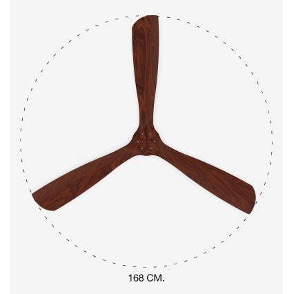 FARO 33464DC - Loftventilator LANTAU XL brun/mat krom diameter 168 cm + fjernbetjening