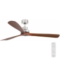 FARO 33464DC - Loftventilator LANTAU XL brun/mat krom diameter 168 cm + fjernbetjening